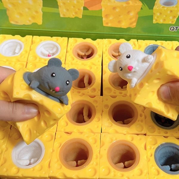 Jouet Anti-stress avec souris et bloc de fromage pour enfants et adultes, amusant, cache-cache, Anti-Stress – Image 2