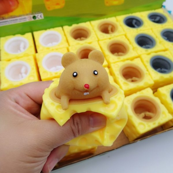 Jouet Anti-stress avec souris et bloc de fromage pour enfants et adultes, amusant, cache-cache, Anti-Stress – Image 3