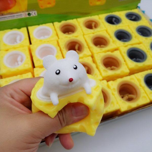 Jouet Anti-stress avec souris et bloc de fromage pour enfants et adultes, amusant, cache-cache, Anti-Stress – Image 4