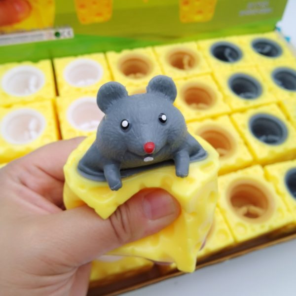Jouet Anti-stress avec souris et bloc de fromage pour enfants et adultes, amusant, cache-cache, Anti-Stress – Image 5