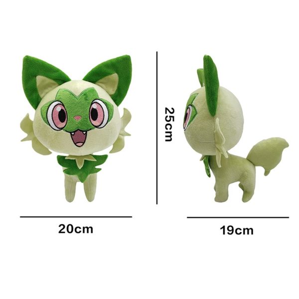 Jouet en peluche pokémon Arceus, dessin animé mignon Hisuian Zorua renard blanc Anime Sprigatito Fuecoco Quaxly poupée chambre à coucher décoration de la maison 25cm – Image 2