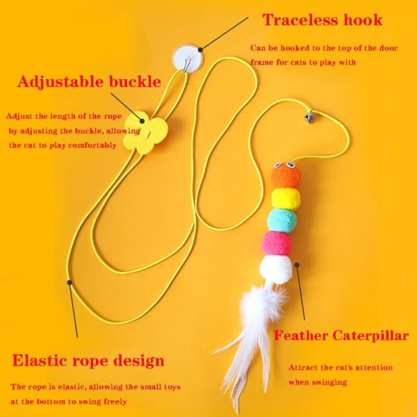 Jouet interactif en forme de chat, Simulation suspendue, amusant, auto-hey, pour chaton, jouet, baguette, fournitures pour chats – Image 4