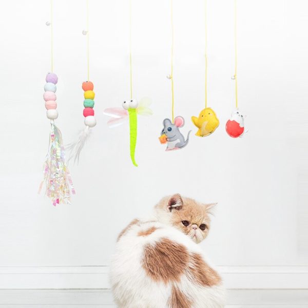 Jouet interactif en forme de chat, Simulation suspendue, amusant, auto-hey, pour chaton, jouet, baguette, fournitures pour chats – Image 5