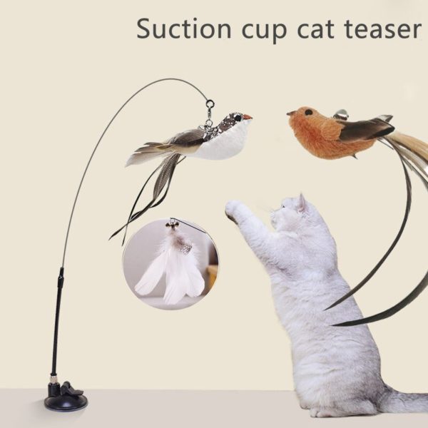 Jouet interactif pour chat Simulation d oiseau avec ventouse b ton de chat jouet amusant chaton