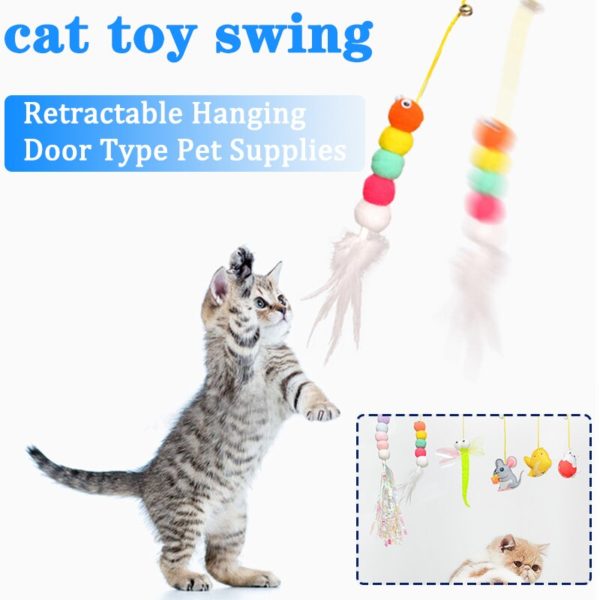 Jouets en forme de chenille pour chat jouet interactif et amusant avec souris attraper en corde 1