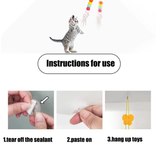 Jouets en forme de chenille pour chat jouet interactif et amusant avec souris attraper en corde 5