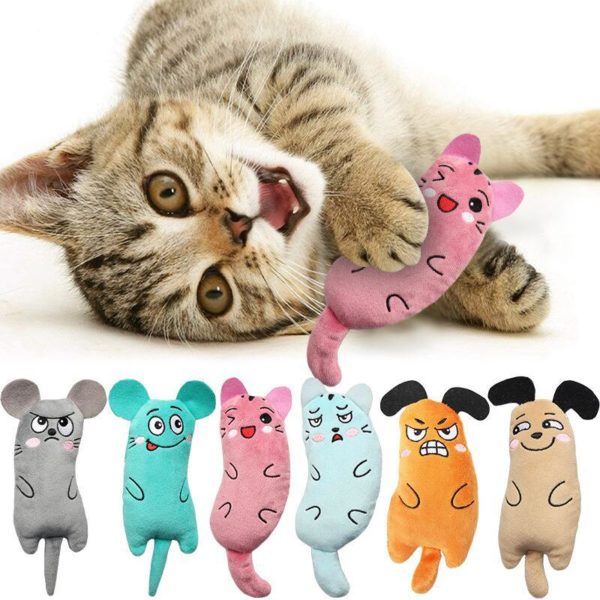 Jouets en peluche pour chat mignon Mini jouet interactif amusant broyage des dents cataire herbe