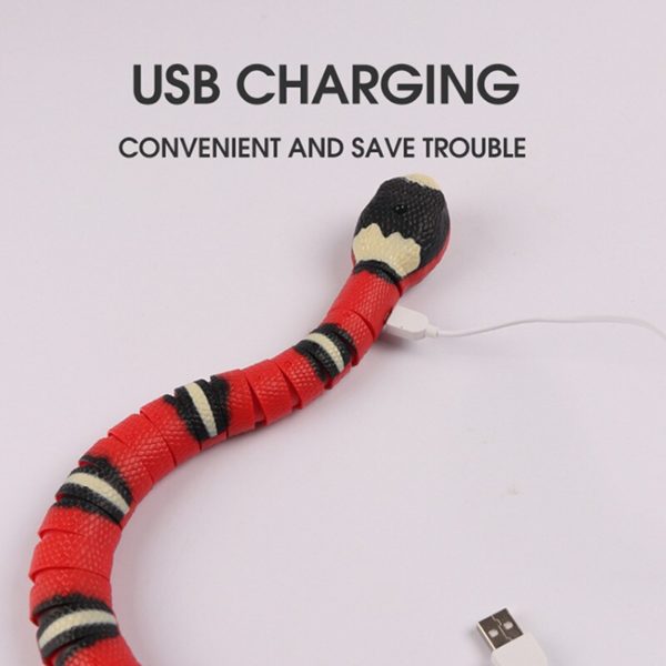 Jouets interactifs d tection intelligente de serpent pour chats accessoires amusants rechargeables par USB pour animaux 4