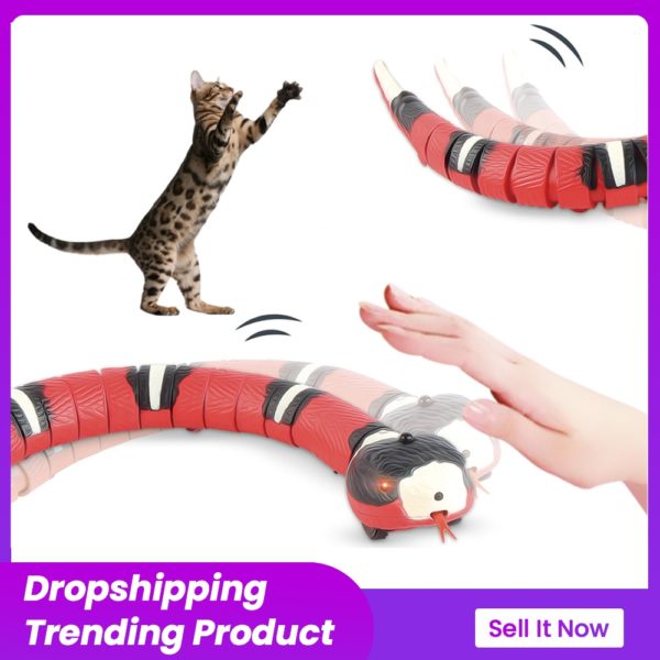 Jouets interactifs d tection intelligente de serpent pour chats accessoires amusants rechargeables par USB pour