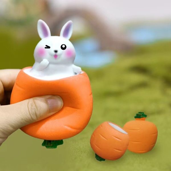 Jouets presser en forme de carotte et de lapin pour enfant anti Stress de dessin anim 3