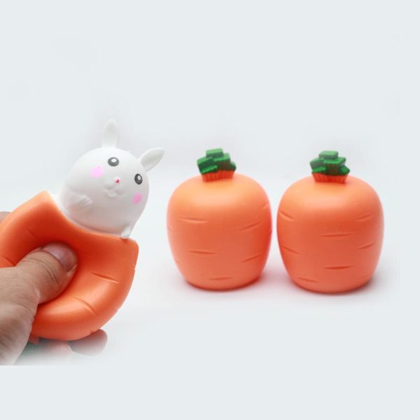 Jouets presser en forme de carotte et de lapin pour enfant anti Stress de dessin anim 4