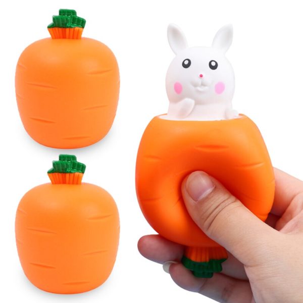 Jouets presser en forme de carotte et de lapin pour enfant anti Stress de dessin anim