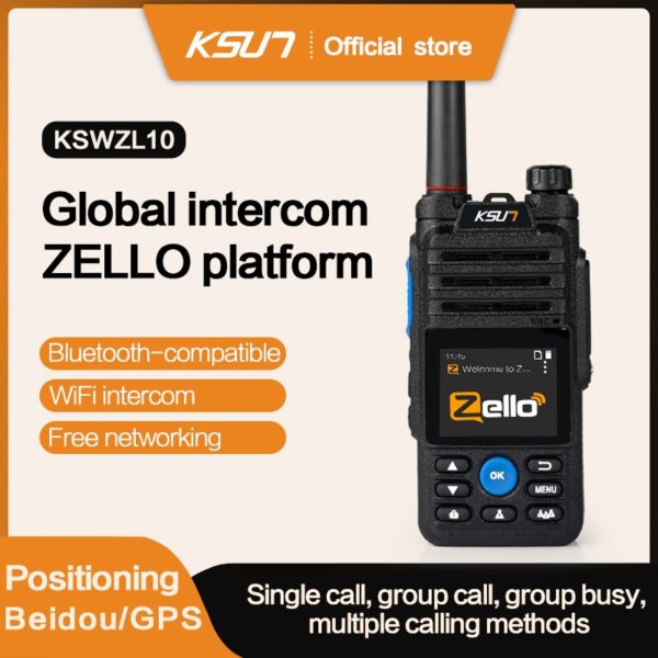 KSUN walkie talkie PTT Android carte SIM 4G 3G r seau Radio WIFI bluetooth metteur r 4
