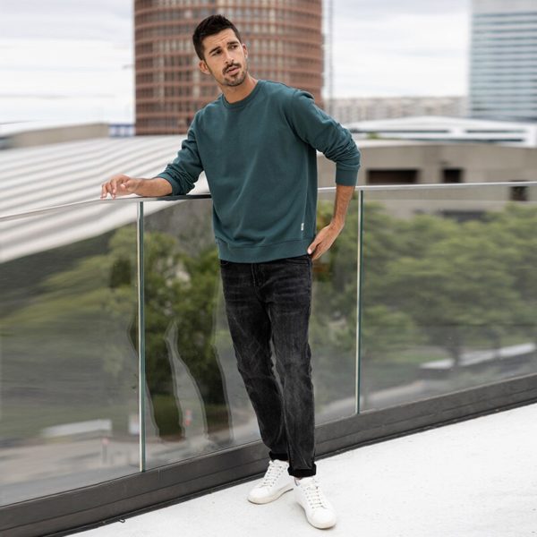KUEGOU – sweat-shirt à capuche décontracté pour homme, couleur unie, Streetwear de haute qualité, grande taille, automne 2022, 60025 – Image 3