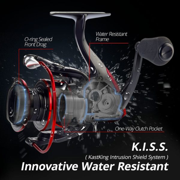 KastKing – moulinet de pêche innovant Sharky III, résistance à l'eau, puissance de frein maximale de 18KG, pour la pêche au brochet et au bar – Image 4