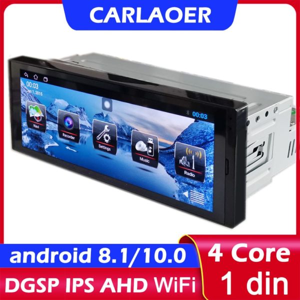 Lecteur multimédia Android avec écran tactile, autoradio avec navigation GPS, Wi-Fi, Bluetooth, vidéo et stéréo universel, 1DIN, 6,9 pouce