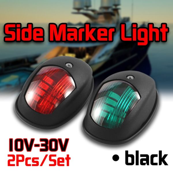 Lot de 2 feux de Navigation LED 12V 24V tanches rouge vert Marine pour Yacht