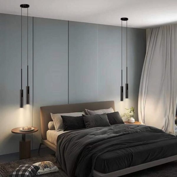 Lustre noir minimaliste nordique à Angle réglable, luminaire décoratif de plafond, idéal pour une chambre à coucher, un Restaurant, un Bar ou un café – Image 2