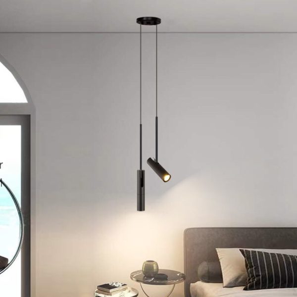 Lustre noir minimaliste nordique à Angle réglable, luminaire décoratif de plafond, idéal pour une chambre à coucher, un Restaurant, un Bar ou un café