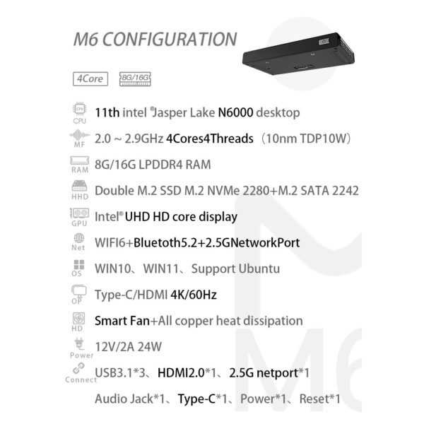 MOREFINE M6 Mini PC 11th Gen Intel N5105 2 9GHz Windows 11 DDR4 2933MHz NVMe SSD 4