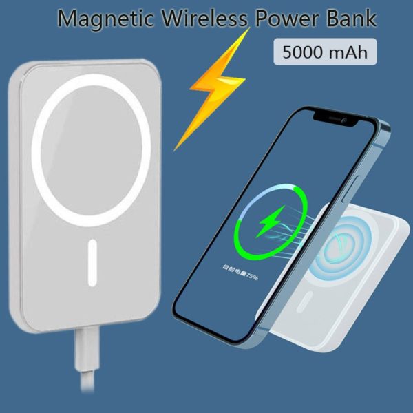 Macsafe chargeur sans fil Portable batterie auxiliaire magn tique externe de secours Power Bank pour iphone 1