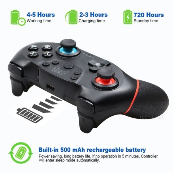 Manette de Jeu sans Fil Bluetooth pour Switch, Nintendo, Pro, Console de Jeux Vidéo, Contrôleur USB, Compatible avec NS, 6 Axes – Image 6