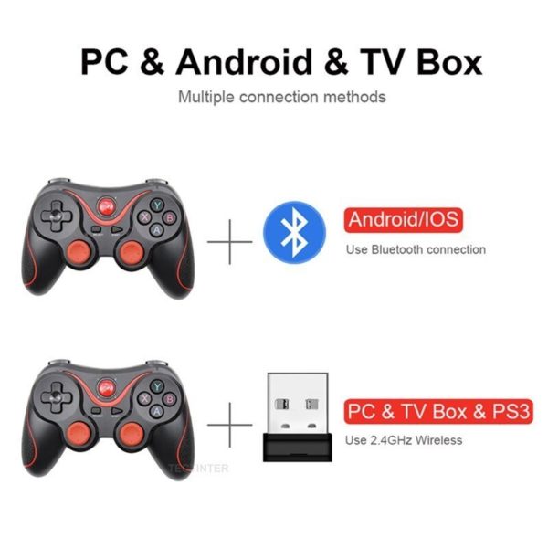 Manette de jeu T3/X3 sans fil Bluetooth 3.0, Joystick, contrôleur de jeu pour téléphone portable, tablette, TV Box – Image 4