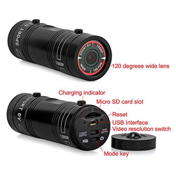 Mini cam ra d action HD 1080p tanche pour moto casque de sport cam scope Dv 5