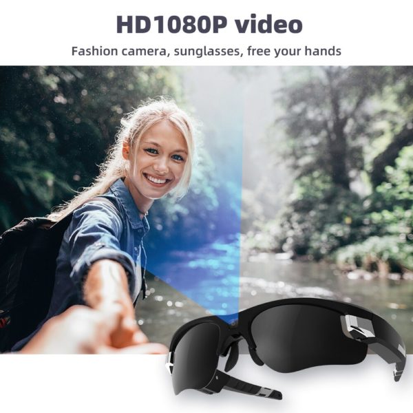 Mini caméra vidéo de Sport 1080P, lunettes d'action, lunettes de soleil, activités de plein air, vélo DVR, Micro caméra, Support carte TF cachée – Image 2