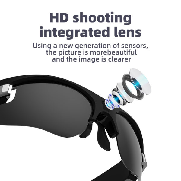 Mini caméra vidéo de Sport 1080P, lunettes d'action, lunettes de soleil, activités de plein air, vélo DVR, Micro caméra, Support carte TF cachée – Image 4