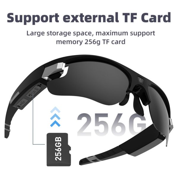 Mini caméra vidéo de Sport 1080P, lunettes d'action, lunettes de soleil, activités de plein air, vélo DVR, Micro caméra, Support carte TF cachée – Image 6