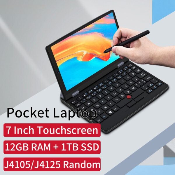 Mini ordinateur portable 7 pouces J4105 J4125 Notebook IPS cran tactile Netbook Windows 10 Mini PC