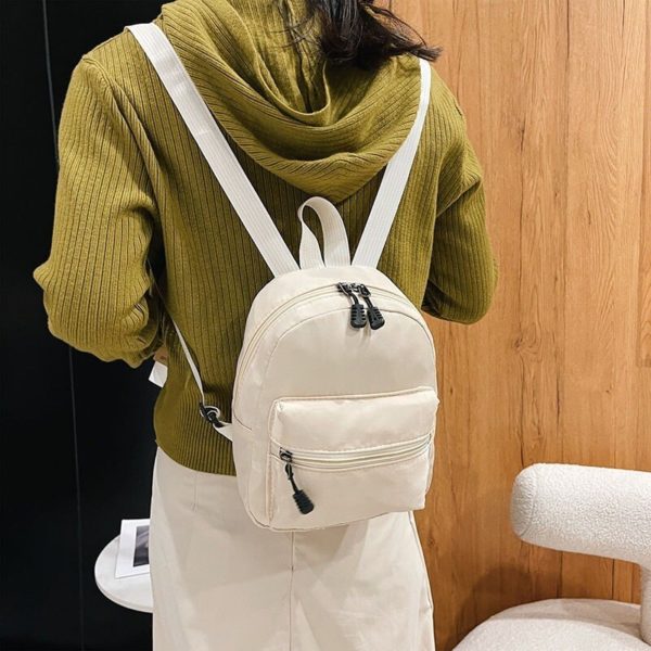 Mini sacs dos tendance en Nylon pour femmes petits sacs d cole blancs d contract s 3