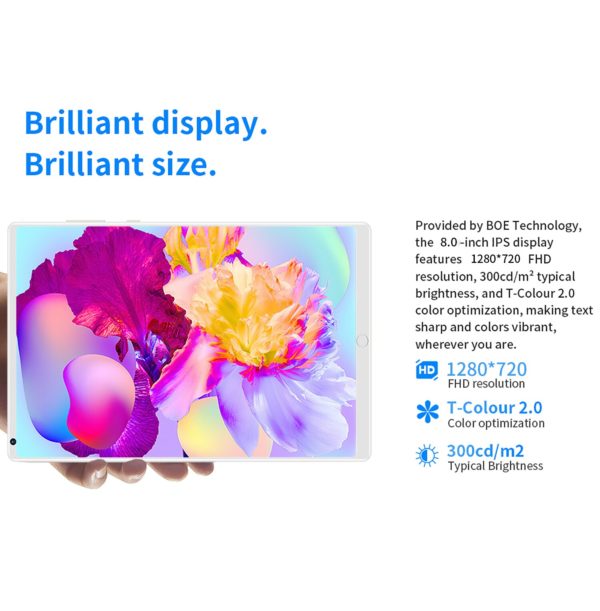 Nouvelle tablette P20 Android, version globale, 1 go 16 go de RAM, 8 pouces, Android 6, double SIM, 8 cœurs, 5 8MP, 3000mAh, Bluetooth – Image 2