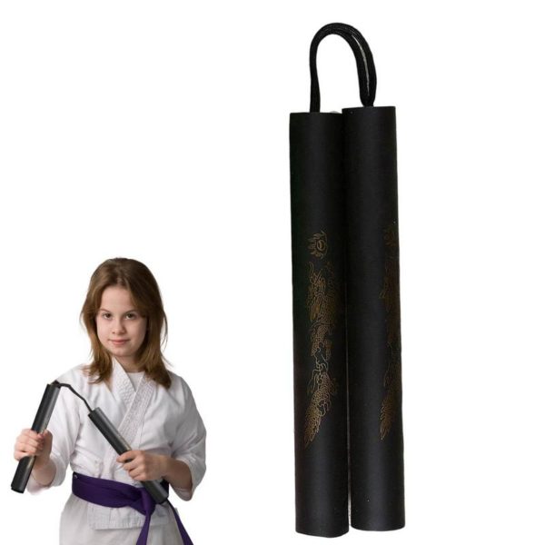 Nunchakus en mousse pour enfants, 2 pièces/lot, chaînes de corde en plastique pour enfants, Kung Fu Wushu, entraîneur pour débutants – Image 2