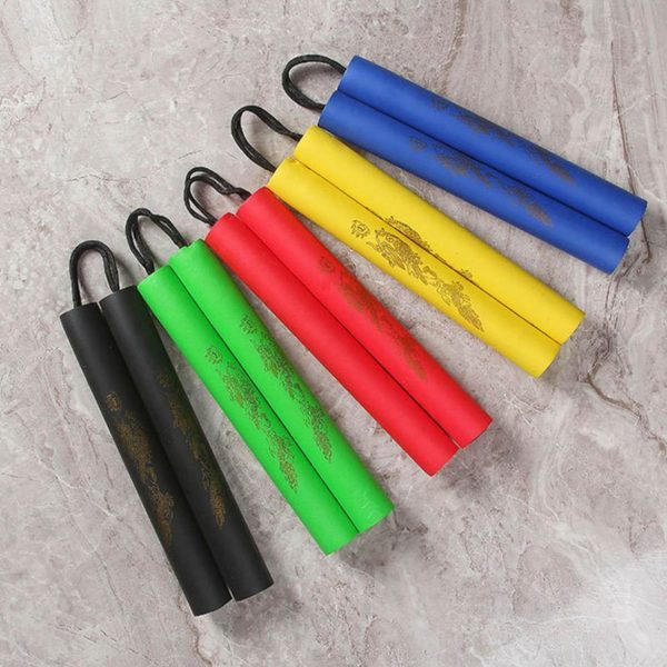 Nunchakus en mousse pour enfants, 2 pièces/lot, chaînes de corde en plastique pour enfants, Kung Fu Wushu, entraîneur pour débutants – Image 4
