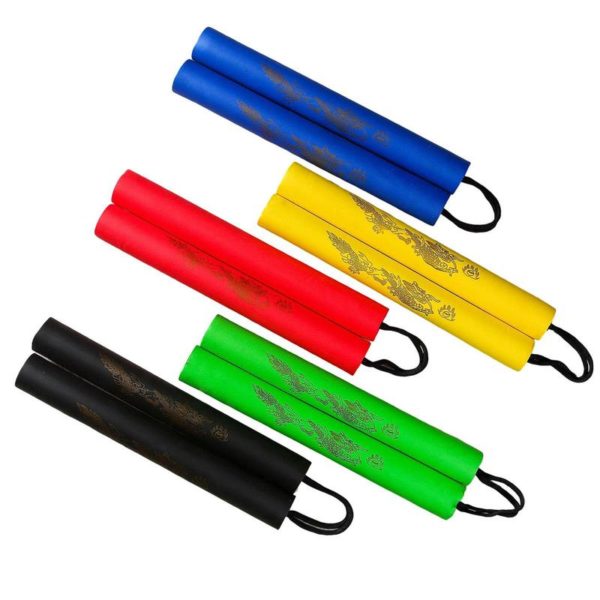 Nunchakus en mousse pour enfants, 2 pièces/lot, chaînes de corde en plastique pour enfants, Kung Fu Wushu, entraîneur pour débutants