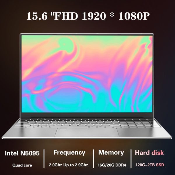 Ordinateur portable de bureau N5095, écran de 15.6 pouces, 16 go de RAM, SSD de 256 go/512 go/1 to, IPS, 1080P, clavier rétroéclairé, déverrouillage par empreinte digitale