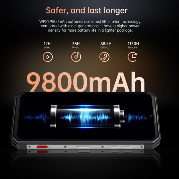 Oukitel Smartphone WP21 t l phone Mobile robuste Vision nocturne 9800 mAh 12 go 256 go 3