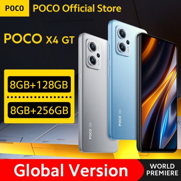 POCO X4 GT – Smartphone 5G, premier au monde, 128 go/256 go, dimensions 8100 144Hz, affichage dynamique, Triple caméra 64mp, charge 67W