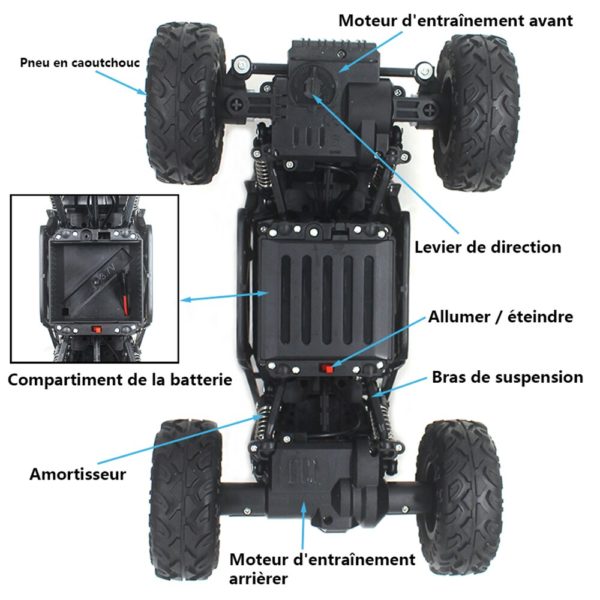 Paisible 4WD Rock Crawler Electric RC Car Off Road Remote Control Toy Machine On Radio Control 4