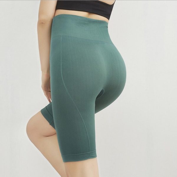 Pantalon de sport à cinq points pour femmes, extensible, respirant, Slim, sans couture, Anti-exposition, taille haute, maintien des fesses – Image 4