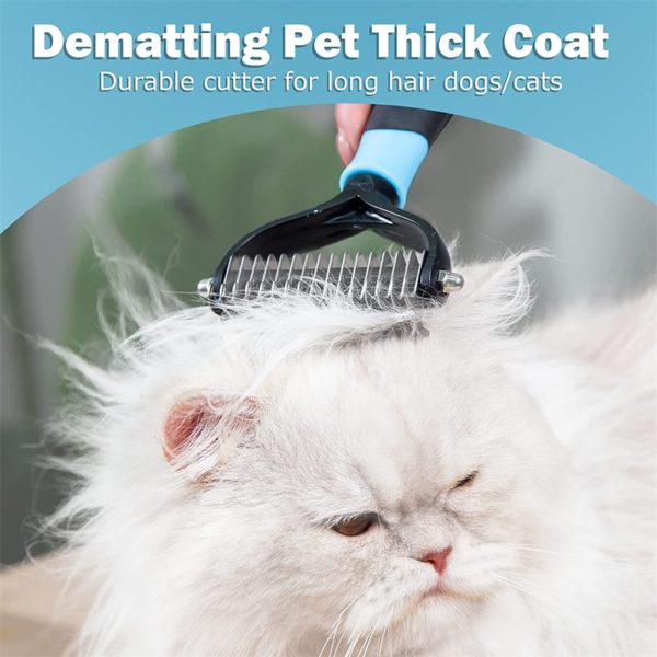 Peigne de Démêlage à 2 Faces pour Chiens et Chats, Brosse Professionnelle, Chiots, Râteau de Toilettage, Animaux de Compagnie, Outils Perte de Poils Volants sous le Manteau – Image 6