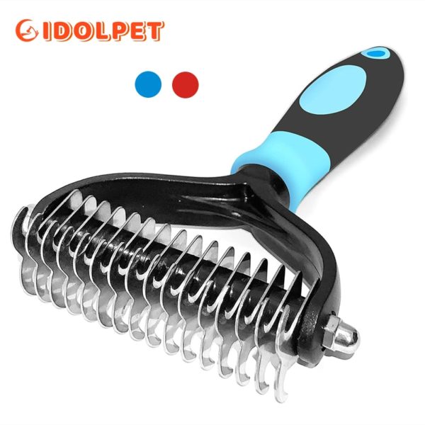 Peigne de Démêlage à 2 Faces pour Chiens et Chats, Brosse Professionnelle, Chiots, Râteau de Toilettage, Animaux de Compagnie, Outils Perte de Poils Volants sous le Manteau