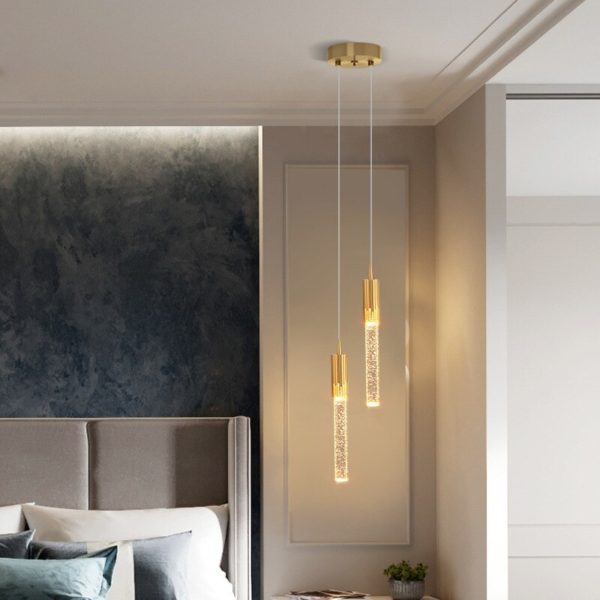 Plafonnier suspendu en cristal au design moderne luxueux, luminaire décoratif d'intérieur, idéal pour un salon ou une chambre à coucher – Image 2