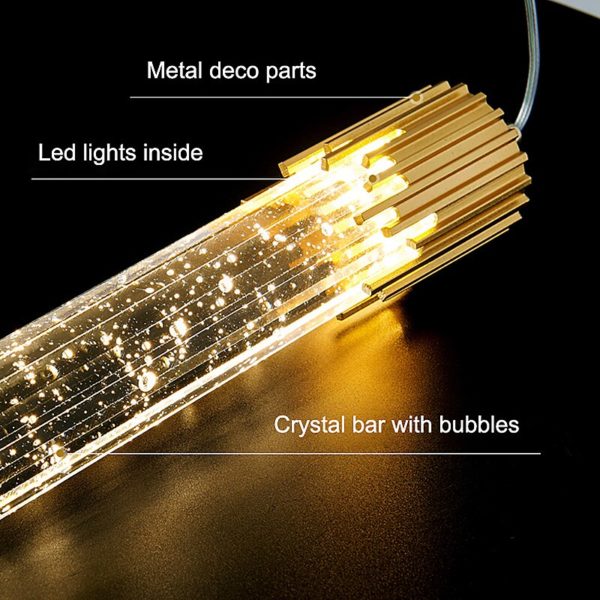 Plafonnier suspendu en cristal au design moderne luxueux, luminaire décoratif d'intérieur, idéal pour un salon ou une chambre à coucher – Image 4