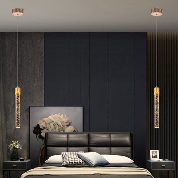 Plafonnier suspendu en cristal au design moderne luxueux, luminaire décoratif d'intérieur, idéal pour un salon ou une chambre à coucher – Image 6