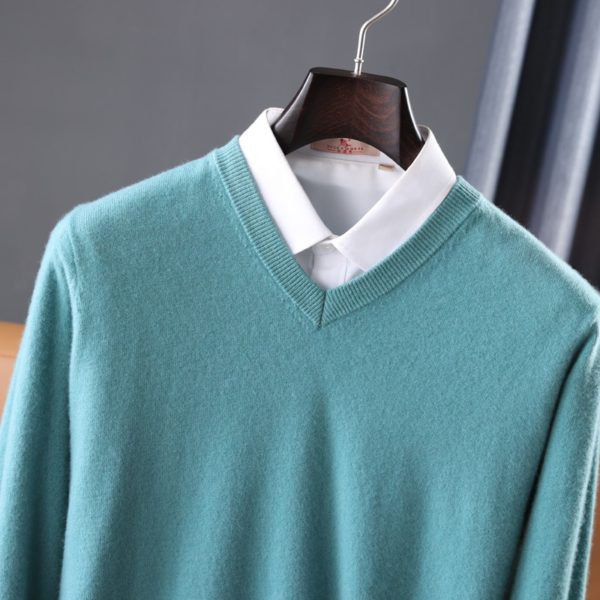 Pull tricot 2022 laine pour homme col en v doux agr able la peau confortable la