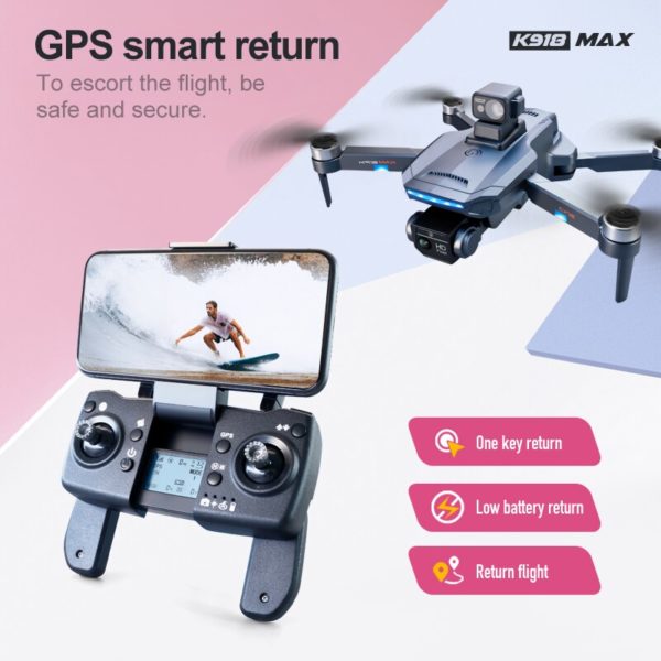 QJ Drone K918 MAX GPS 8K HD cam ra a rienne professionnelle vitant les obstacles quadcopte 4