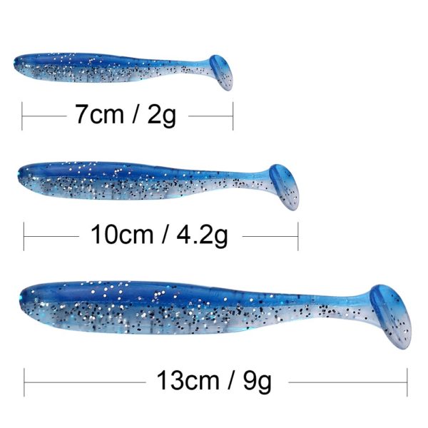 QXO – Lot d'appâts souples en silicone pour la pêche, paquet de leurres pour poissons de mer, matériel artificiel, objet oscillant, disponible en 7, 10 et 13 cm, 10 pièces – Image 2